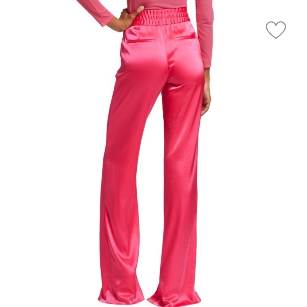 NWT Alice + Olivia Elegant Pink Women's satin Pants - Picture 3 of 13